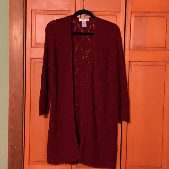 August Silk long red cardigan, size large, great condition - Picture 1 of 5